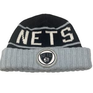 Mitchell & Ness NY Brooklyn Nets Beanie Hat One Size Spell Out Knit NBA